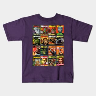 Famous Monsters Collage Series 3 Kids T-Shirt